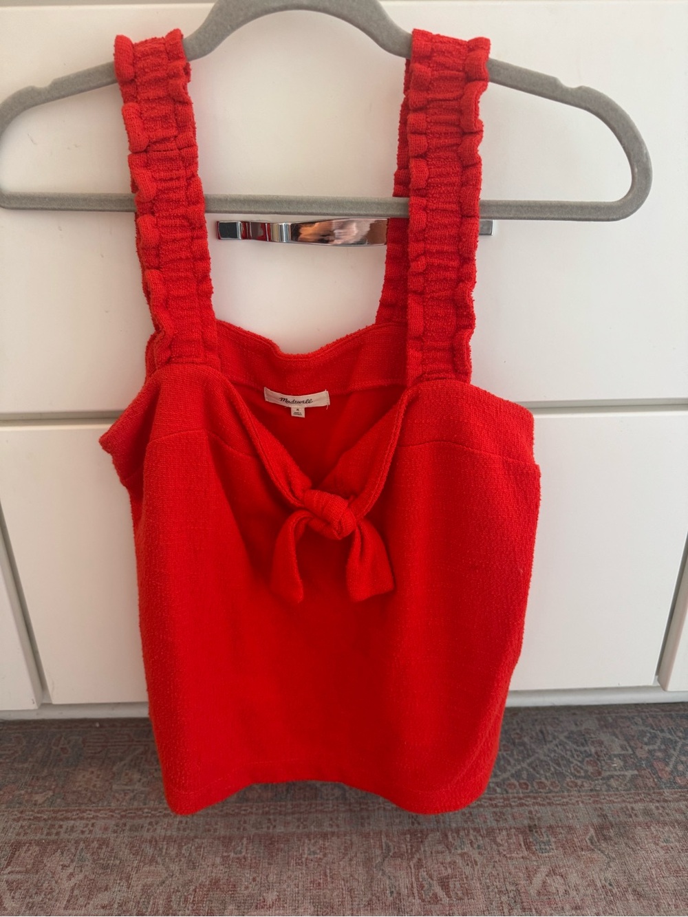 Madewell Red Knit Tank with Knot Front
